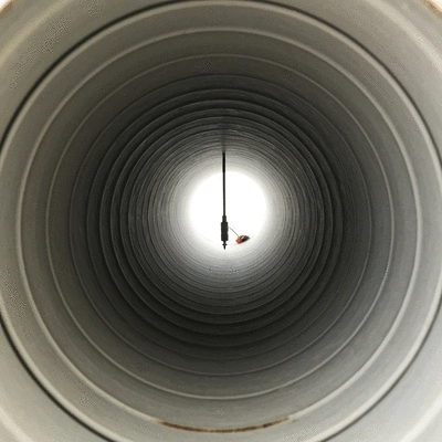 CCTV pipe inspection camera inside a pipe, showing a clear visual of the interior, clean image