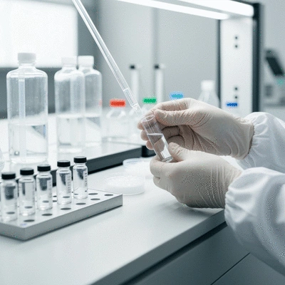 Water quality testing kit being used in a laboratory setting